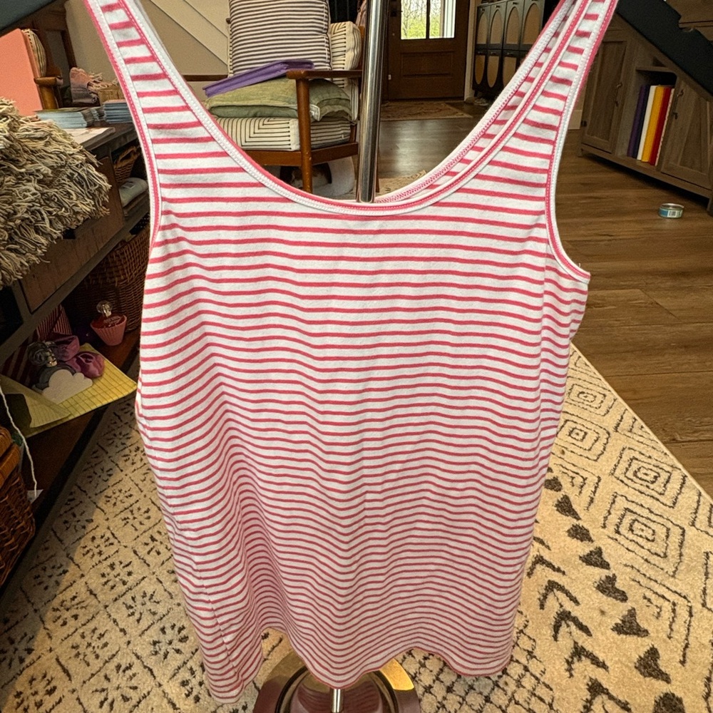 GAP Pink & White Striped Cotton Tank